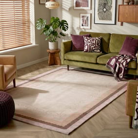 Baumwollteppich - Nola Border Beige