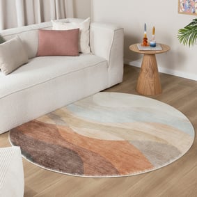 Moderner Teppich Rund - Field Terra Rot