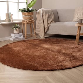 Waschbarer Teppich Rund - Clean Rost