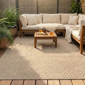 In- & Outdoor Jute Teppich - Fora Tile Natural