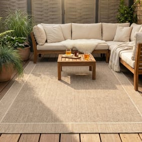 In- & Outdoor Jute Teppich - Fora Edge Natural