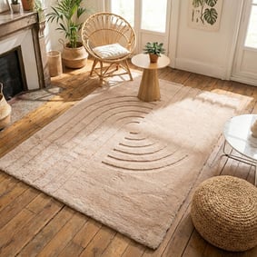 Hochflor Teppich - Carvy Curves Taupe