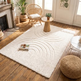 Hochflor Teppich - Carvy Arches Creme