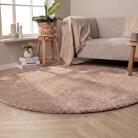 Waschbarer Teppich Rund - Clean Braun