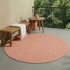 In- & Outdoor Teppich Rund - Costa Terracotta