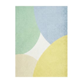 Geometrischer Teppich - Swing Circles Blau Grün  - product