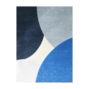 Geometrischer Teppich - Swing Circles Blau - sfeer