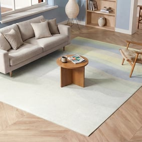 Geometrischer Teppich - Swing Waves Blau Grün 