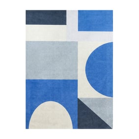 Geometrischer Teppich - Swing Shapes Blau - sfeer