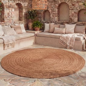 In- & Outdoor Jute Teppich Rund - Bali Terra