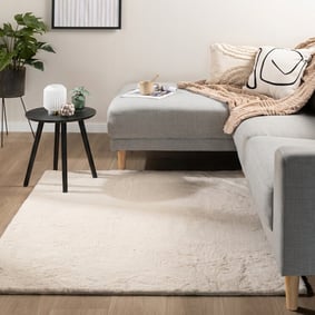 Flauschiger Teppich Quadratisch - Cozy Creme