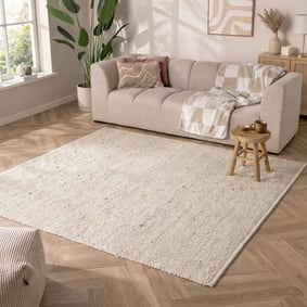 Wollteppich Quadratisch - Feline Weiß Meliert