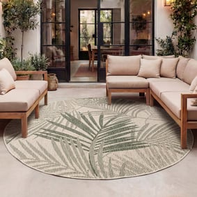 In- & Outdoor Teppich Rund - Tiga Palm Grün