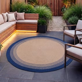 In- & Outdoor Teppich Rund - Florence Blau