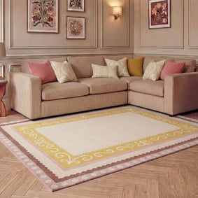 Baumwollteppich - Nola Border Rosa