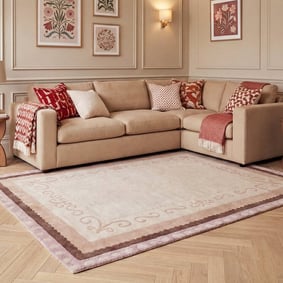 Baumwollteppich - Nola Border Beige