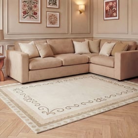 Baumwollteppich - Nola Border Creme