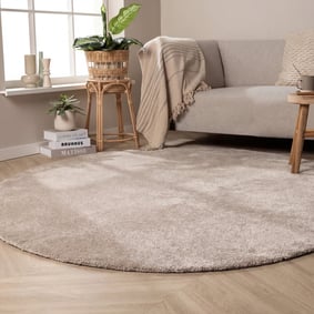 Waschbarer Teppich Rund - Clean Creme