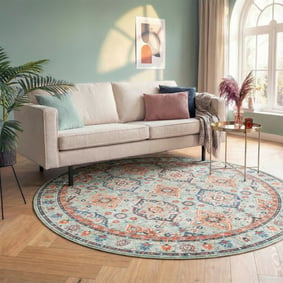 Teppich Vintage Rund - Imagine Oriental Grün