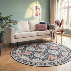 Teppich Vintage Rund - Imagine Oriental Blau