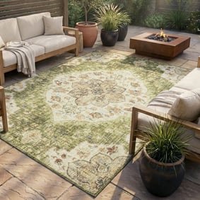 Vintage Gartenteppich - Santo Mandala Grün