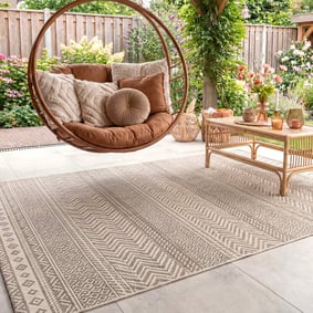 In- & Outdoor Jute Teppich - Nomad Aztec Creme