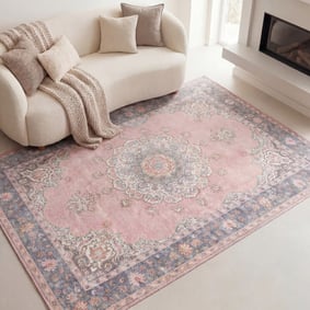 Teppich Vintage - Lily Medaillon Rosa