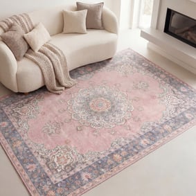 Teppich Vintage - Lily Medaillon Rosa
