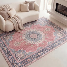 Teppich Vintage - Lily Medaillon Rot Rosa