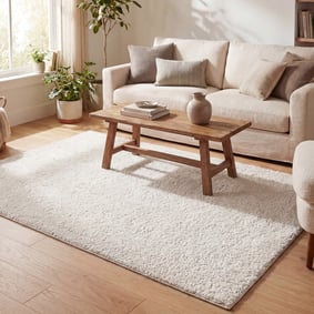 Teppich Hochflor - Lofty Creme Weiß