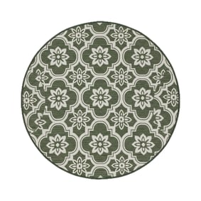 In- & Outdoor Teppich Rund - Rio Flower Grün - sfeer