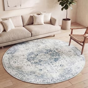 Teppich Vintage Rund - Lago Grau