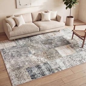 Patchwork Teppich - Lago Grau