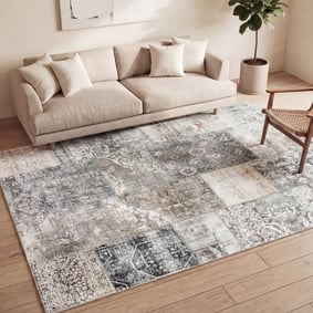 Patchwork Teppich - Lago Grau