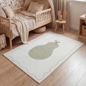 Waschbarer Kinderteppich - Mick Birne Grün