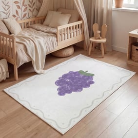 Waschbarer Kinderteppich - Mick Traube Violett