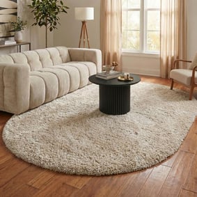 Shaggy Teppich Oval - Blaze Beige