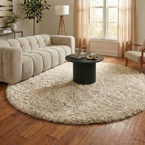 Shaggy Teppich Rund - Blaze Beige