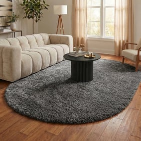 Shaggy Teppich Oval - Blaze Grau