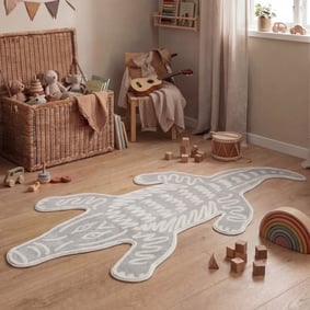 Waschbarer Kinderteppich - Raf Croco Grau