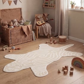 Waschbarer Kinderteppich - Raf Tiger Creme 