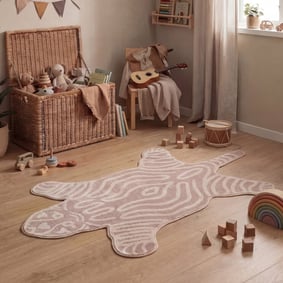 Waschbarer Kinderteppich - Raf Tiger Braun
