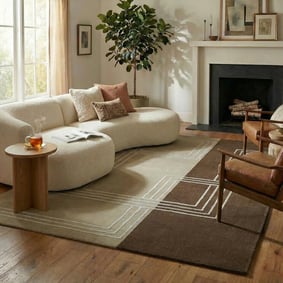 Wollteppich - Harvey Lines Grün