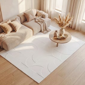 Teppich Wohnzimmer - Charm Circles Weiß