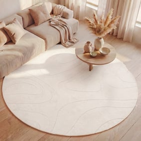 Runder Teppich Wohnzimmer - Charm Shapes Weiß