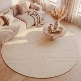 Runder Teppich Wohnzimmer - Charm Shapes Beige