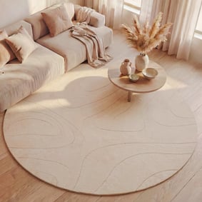 Runder Teppich Wohnzimmer - Charm Shapes Beige