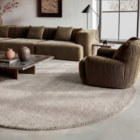 Wollteppich rund - Leone Weiß