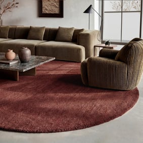 Wollteppich rund - Leone Rot