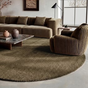 Wollteppich rund - Leone Grün